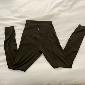 lululemon align super high rise leggings 28” in dark olive